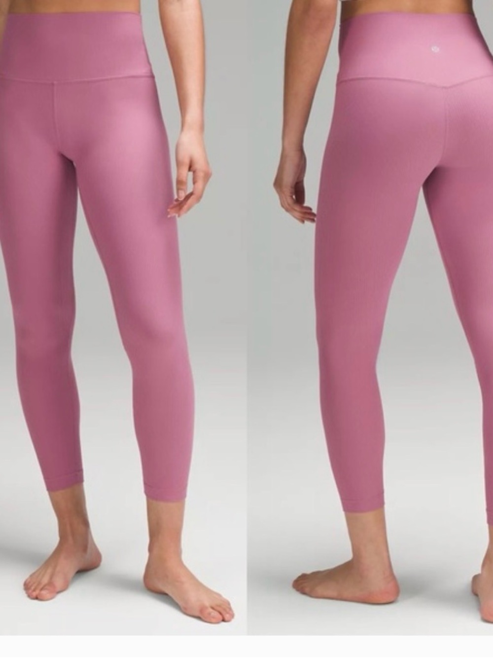 lululemon athletica align Dusty Rose Ribbed Leggings 28 length